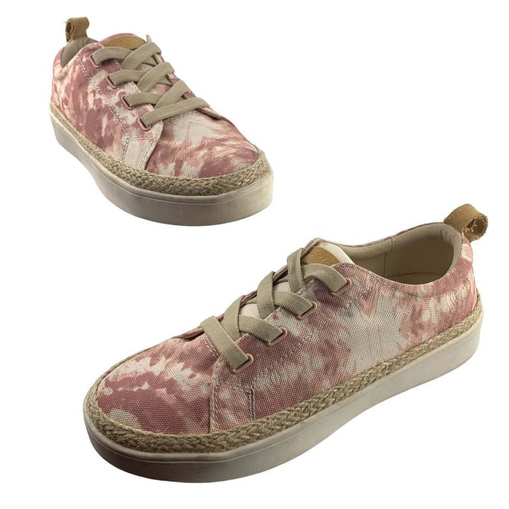 SPENCO Ortho Malibu 21 Blush Tie Dye Gored Lace Slip‎ On Sneaker